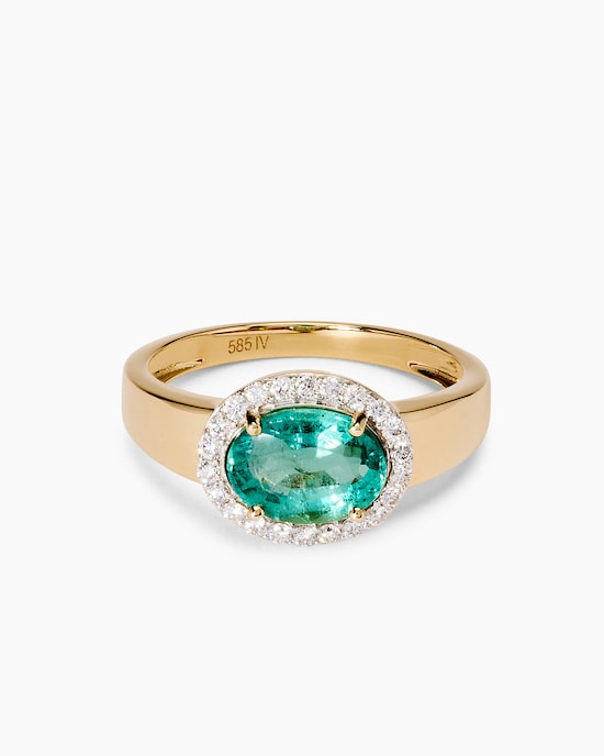 Produktabbildung für Ring mit Sambia Smaragd & Brillanten
