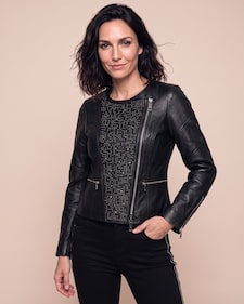 Produktabbildung für Lederjacke mit Nietendeko