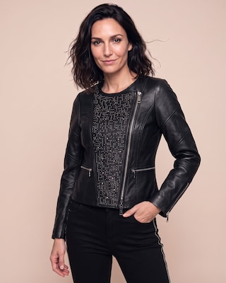 Produktabbildung 1 für Lederjacke mit Nietendeko