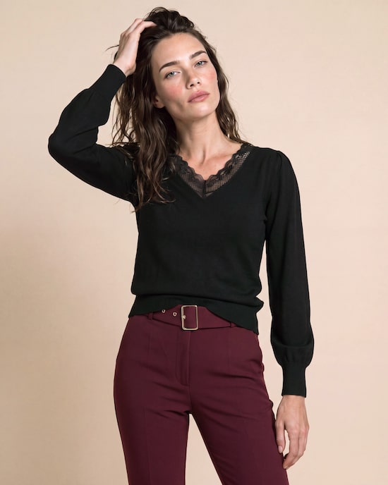 Produktabbildung für Pullover mit Spitze