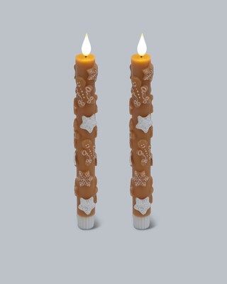 Produktabbildung 2 für LED-Stabkerzen "Lebkuchen", 2tlg.