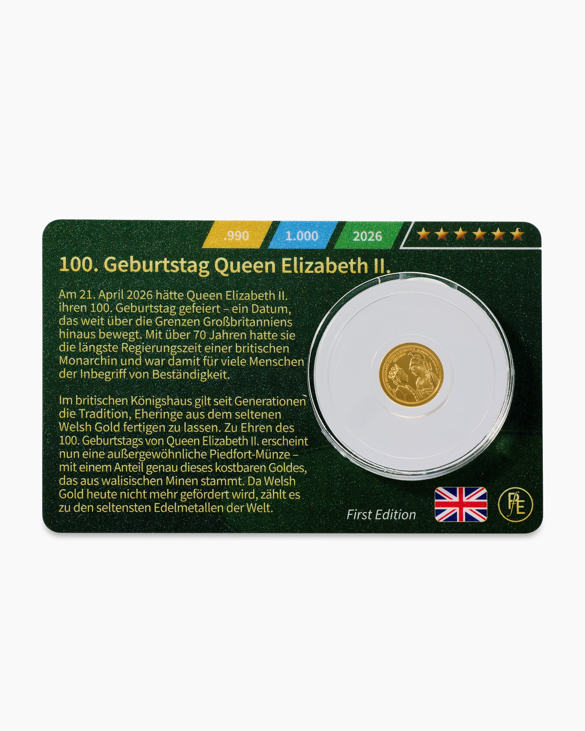 Produktabbildung für Goldmünze 100. Geburtstag Queen Elizabeth II. 2026