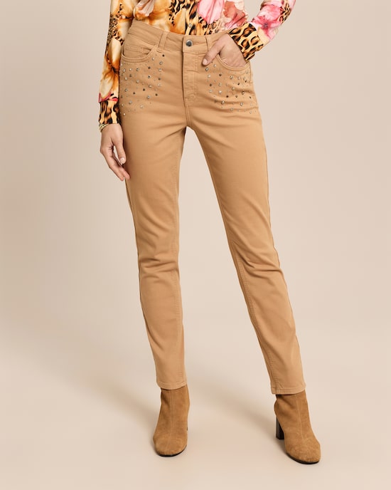 Produktabbildung für Slim Fit Hose mit Nietendeko
