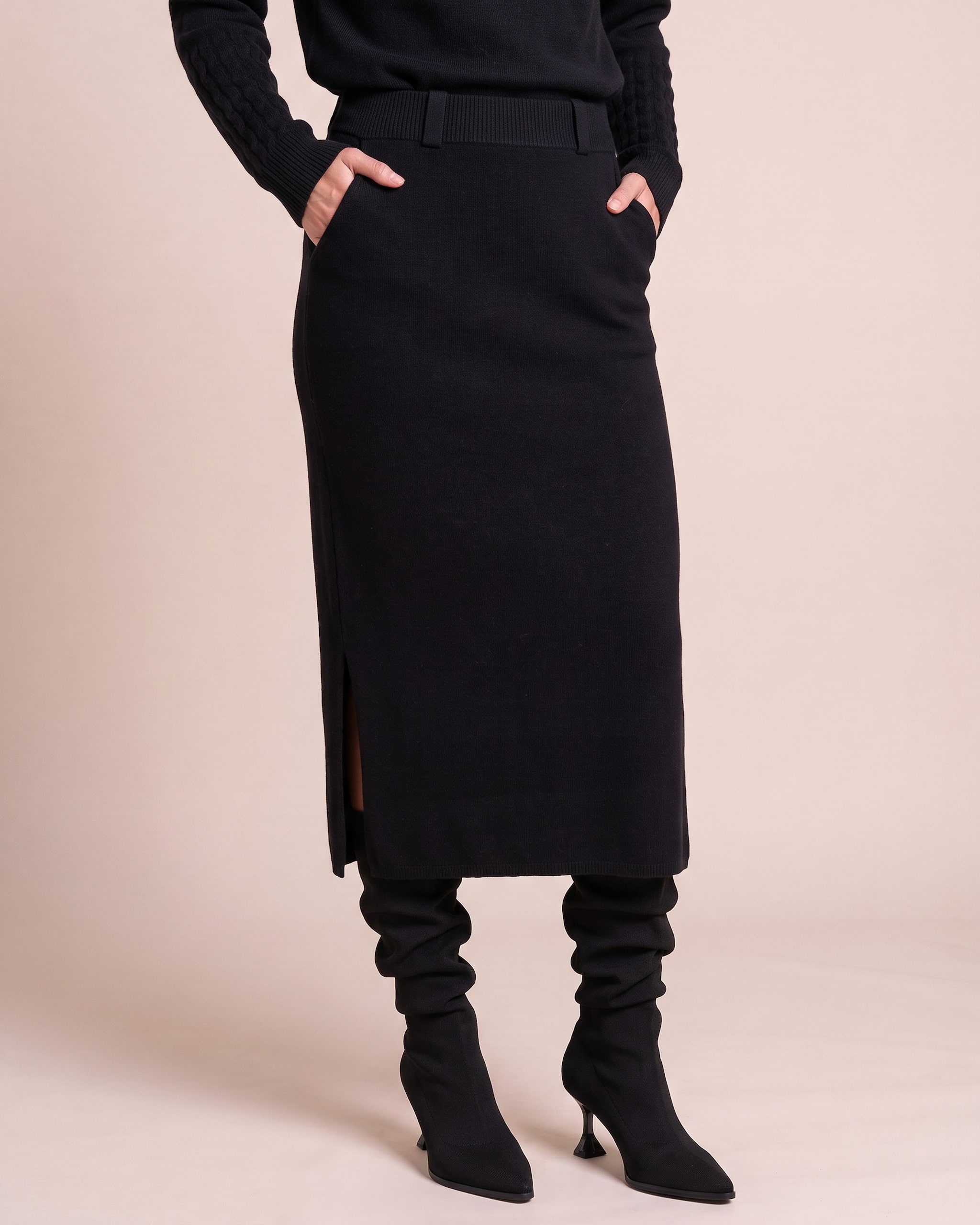 Produktabbildung für Midi Strickrock mit Kaschmir