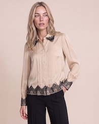 Produktabbildung für Bluse mit Spitzenbesatz
