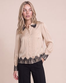 Produktabbildung für Bluse mit Spitzenbesatz