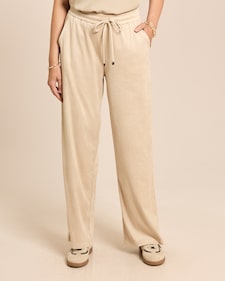 Produktabbildung für Wide Leg Hose aus Velourslederimitat