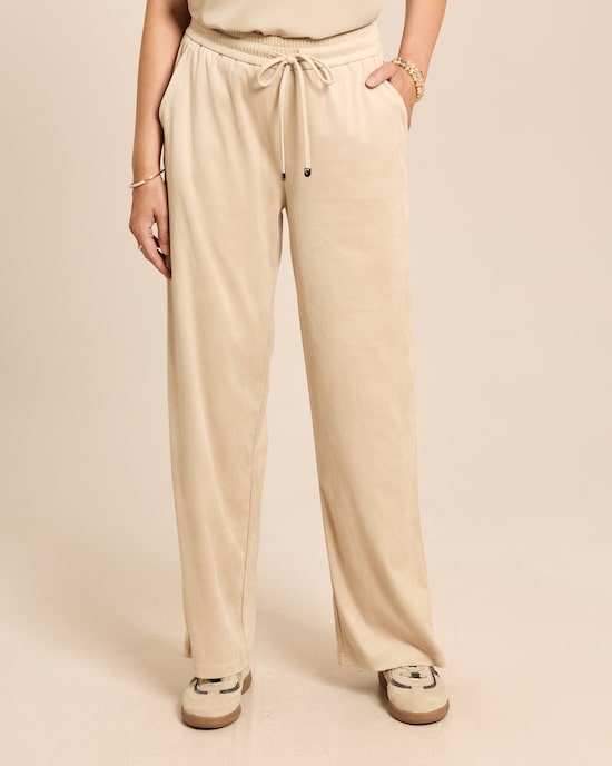 Produktabbildung für Wide Leg Hose aus Velourslederimitat