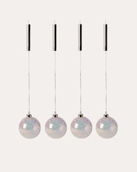 Produktabbildung für LED-Christbaumkugeln mit Glitzer, 4tlg.
