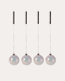 Produktabbildung für LED-Christbaumkugeln mit Glitzer, 4tlg.