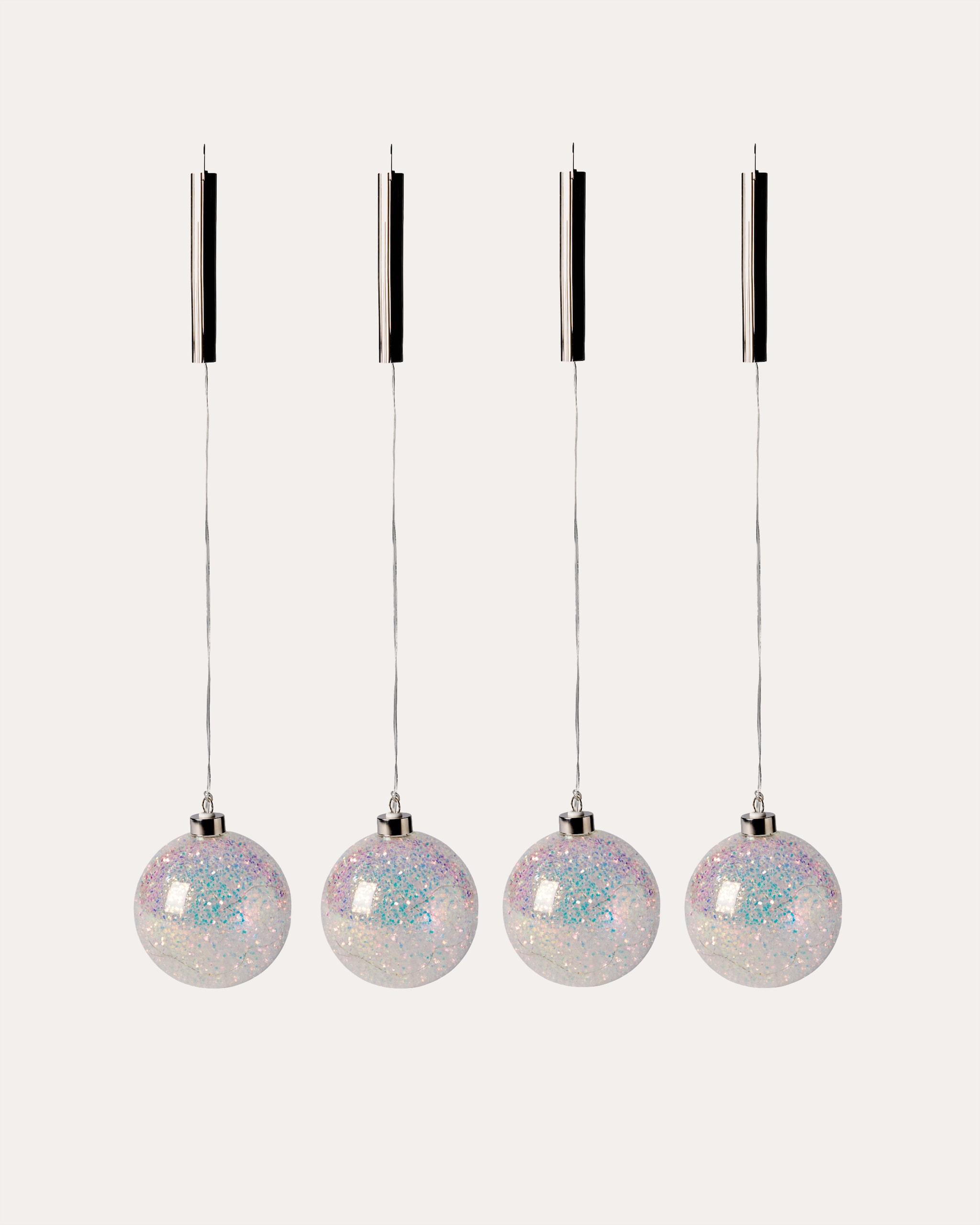 Produktabbildung für LED-Christbaumkugeln mit Glitzer, 4tlg.