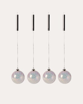 Produktabbildung für LED-Christbaumkugeln mit Glitzer, 4tlg.
