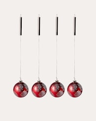 Produktabbildung für LED-Weihnachtsbaumkugeln "Schneeflocke", 4tlg.