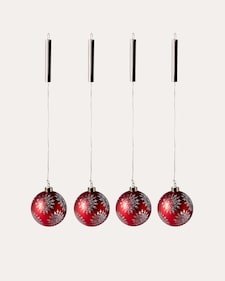 Produktabbildung für LED-Weihnachtsbaumkugeln "Schneeflocke", 4tlg.
