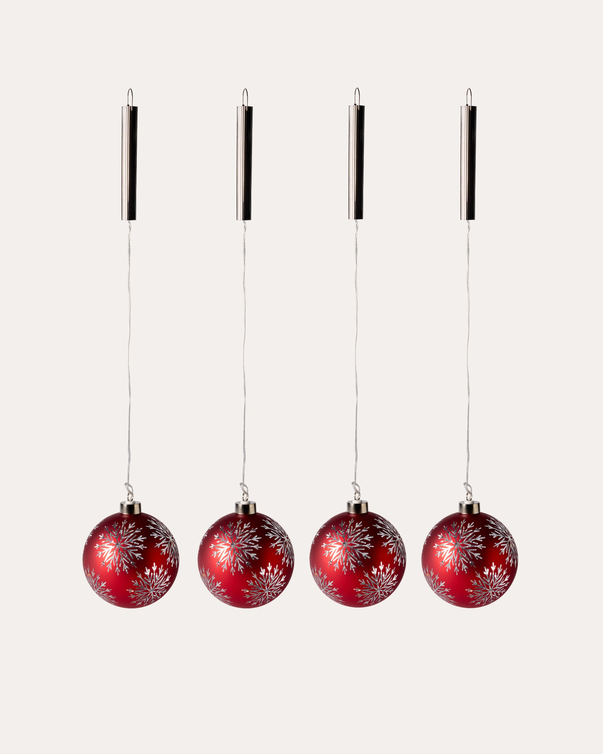 Produktabbildung für LED-Weihnachtsbaumkugeln "Schneeflocke", 4tlg.