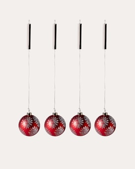 Produktabbildung für LED-Weihnachtsbaumkugeln "Schneeflocke", 4tlg.