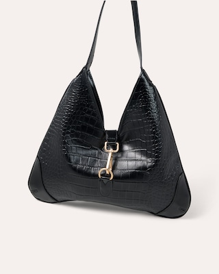 Produktabbildung 3 für Croco-Tasche mit Goldverschluss