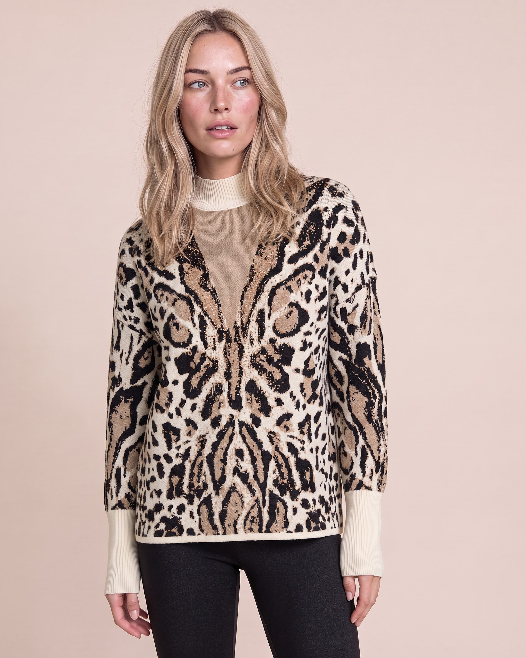 Produktabbildung für Strickpullover mit Jaguar-Jacquard