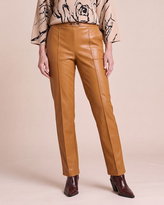 Produktabbildung für Straight Leg Hose Lederimitat mit Deko