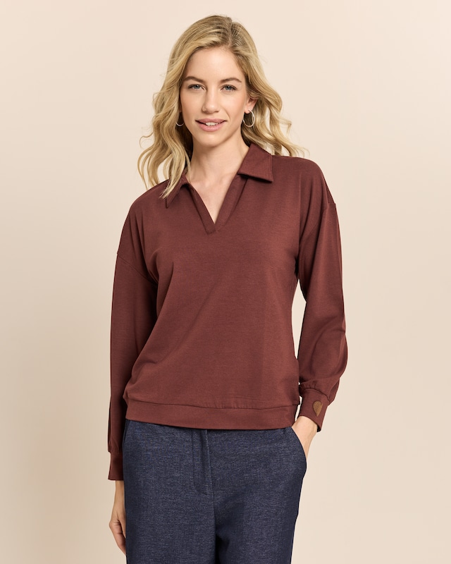 Shirt mit Polokragen