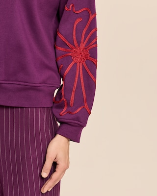 Produktabbildung 5 für Sweatshirt mit Blumenstickerei