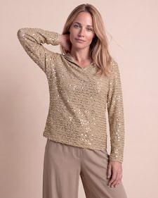 Produktabbildung für Pailletten Shirt mit Kapuze
