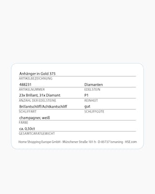 Produktabbildung 4 für Diamant-Anhänger 0,50 ct