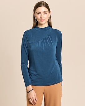 Produktabbildung für Shirt mit drapiertem Ausschnitt