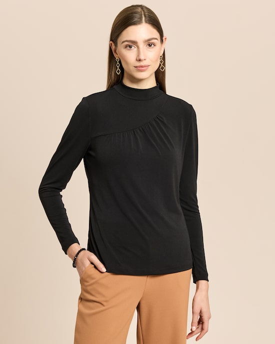 Produktabbildung für Shirt mit drapiertem Ausschnitt