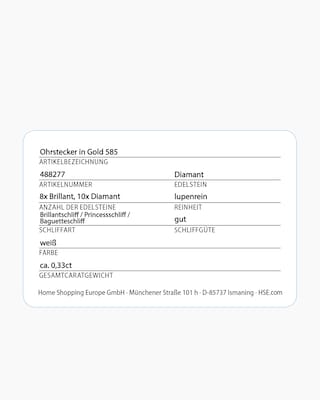 Produktabbildung 5 für Brillant-Ohrstecker 0,33 ct