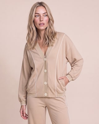 Produktabbildung 1 für Jersey Cardigan mit Kontrastdetails