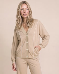 Produktabbildung für Jersey Cardigan mit Kontrastdetails