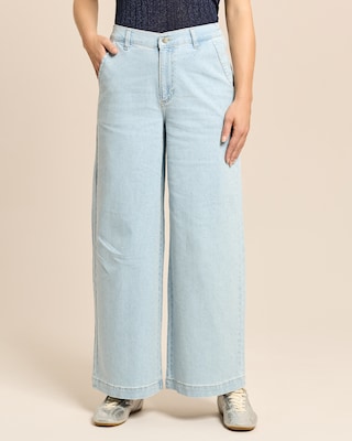 Produktabbildung 1 für Wide-Leg-Jeans mit Teildehnbund