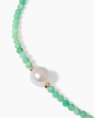 Produktabbildung 3 für Collier mit Chrysopras, SWZ-Perle & Hämatit
