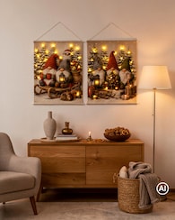 Produktabbildung für LED Stoffbilder Weihnachten, 2tlg.