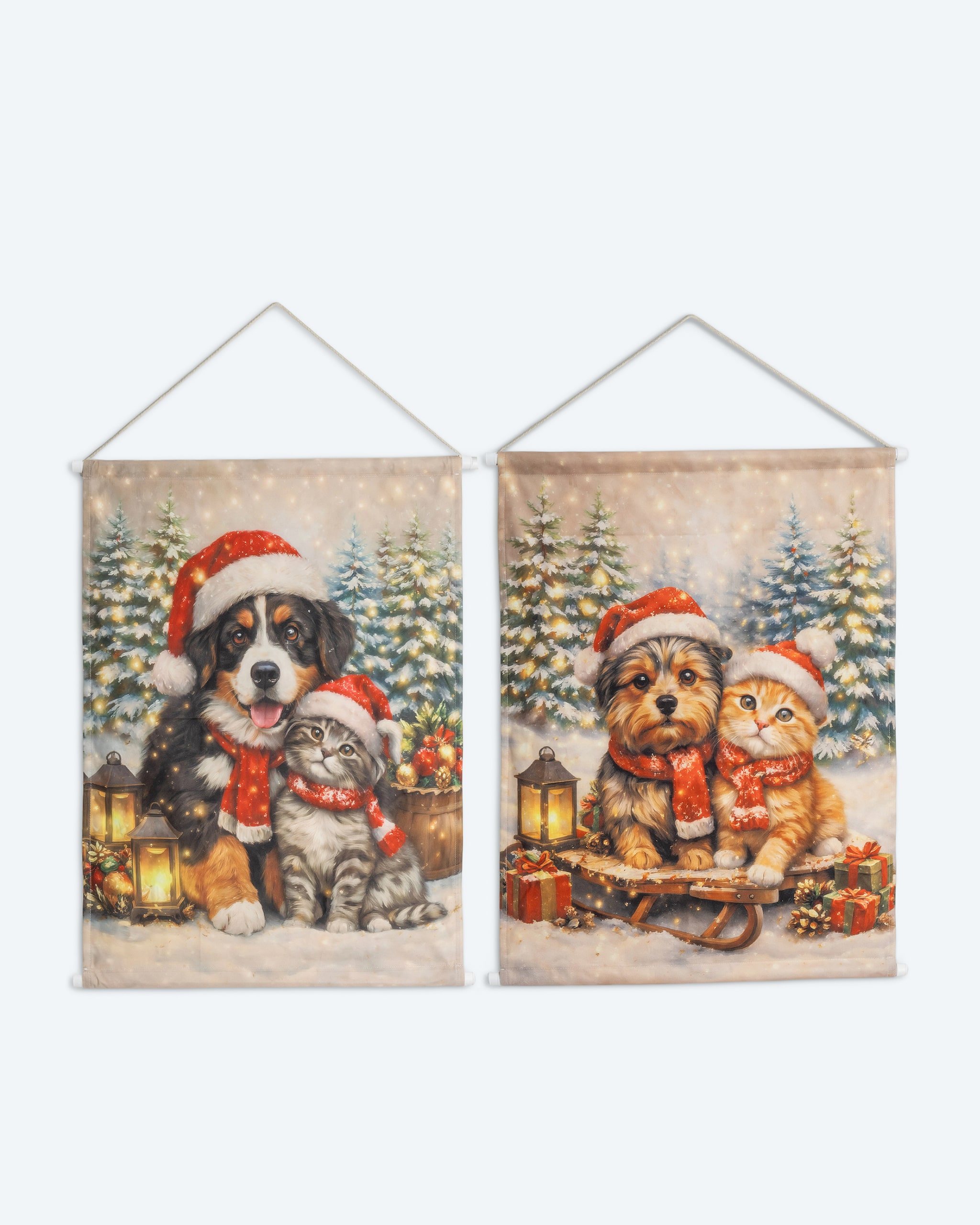 Produktabbildung für LED Stoffbilder Weihnachten, 2tlg.