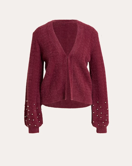 Produktabbildung für Cardigan mit Perlendeko