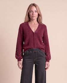 Produktabbildung für Cardigan mit Perlendeko
