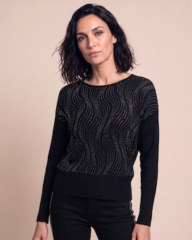 Produktabbildung für Pullover mit Strasssteinen
