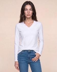 Produktabbildung für Shirt mit Rüschenkante am Kragen