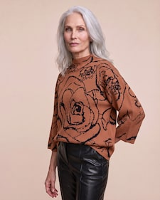 Produktabbildung für Pullover Jacquard Rosenmuster