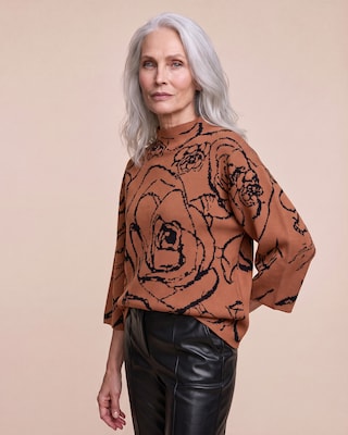 Produktabbildung 1 für Pullover Jacquard Rosenmuster