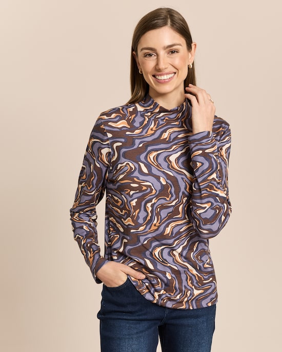 Produktabbildung für Rollkragen-Shirt mit Leoprint