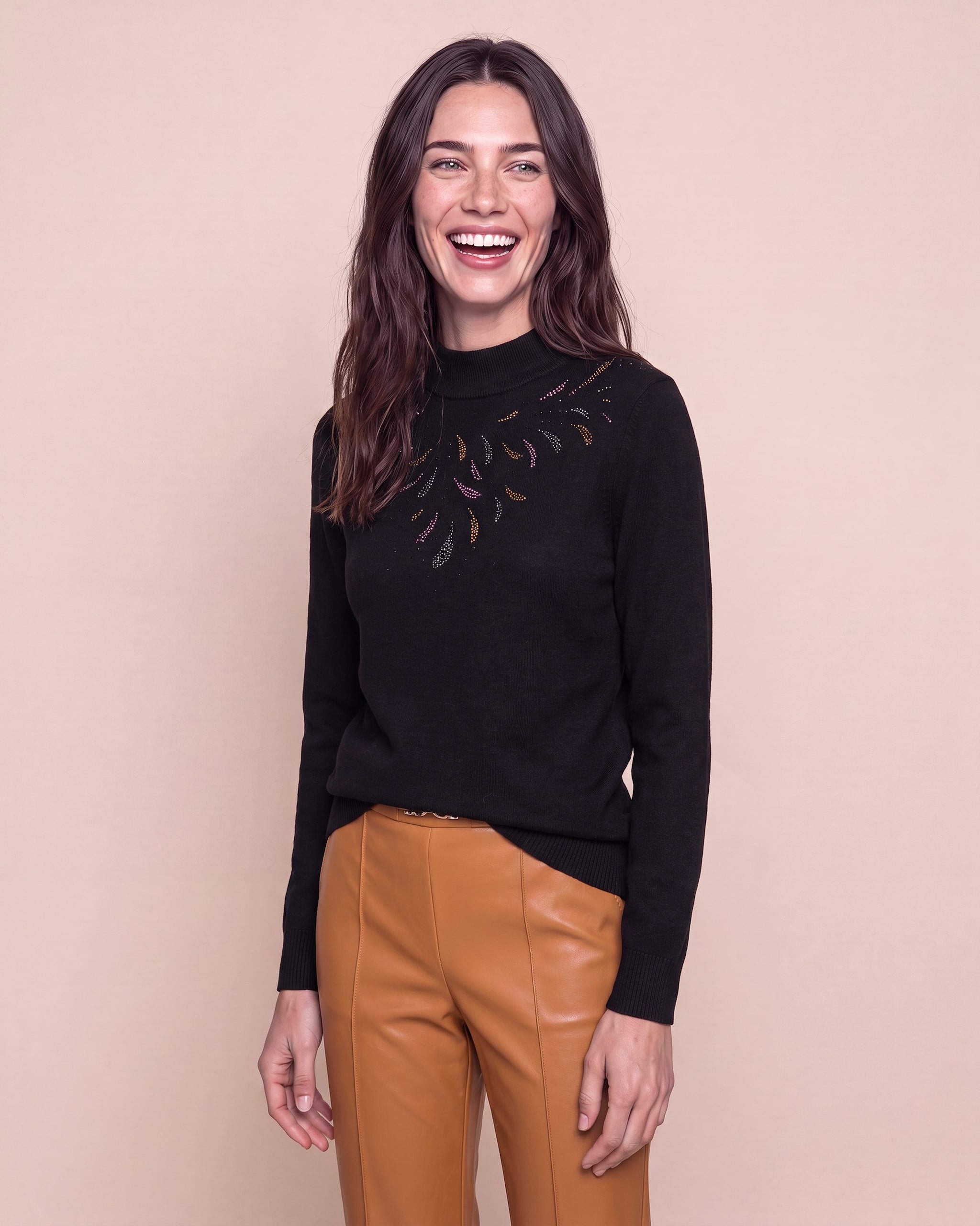 Produktabbildung für Pullover Stehkragen mit Strassdeko
