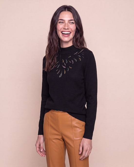Produktabbildung für Pullover Stehkragen mit Strassdeko