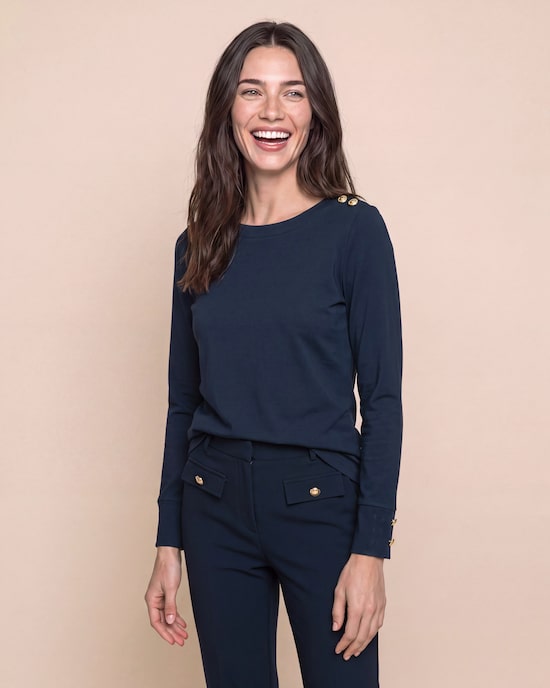 Produktabbildung für Ponte Shirt mit Goldknöpfen