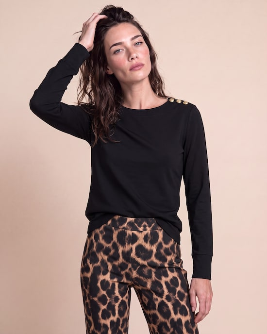 Produktabbildung für Ponte Shirt mit Goldknöpfen
