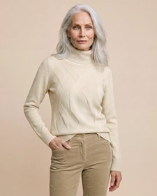 Produktabbildung für Rollkragenpullover mit Jacquard-Karo