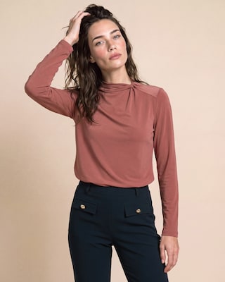 Produktabbildung 2 für Shirt mit Knotendetail am Stehkragen