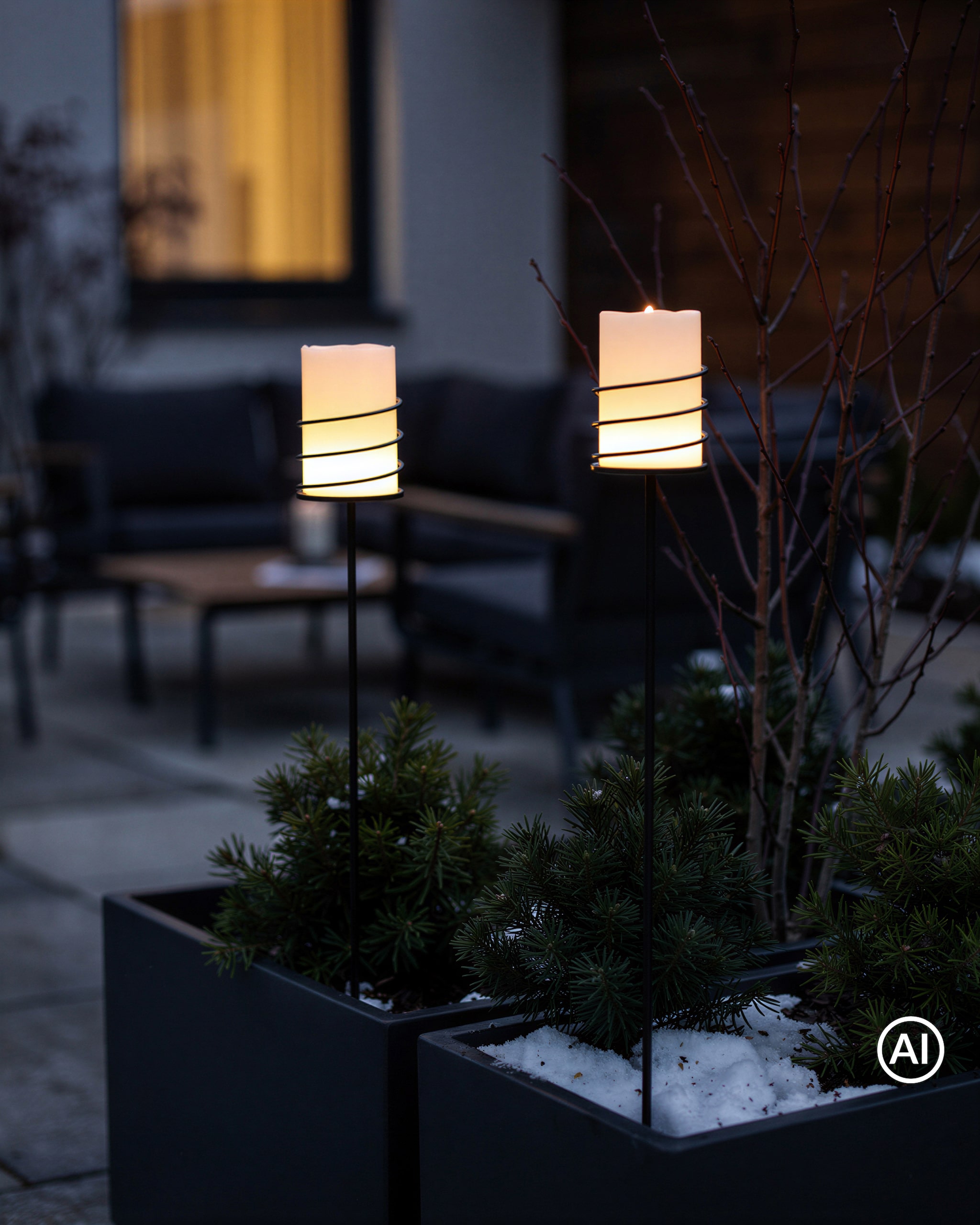 Produktabbildung für Kerzenhalter mit LED-Kerze, 2tlg.
